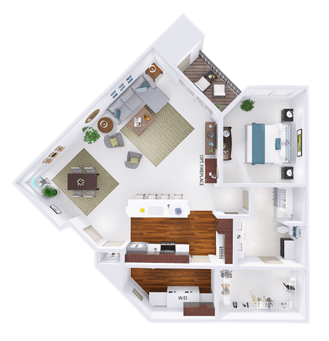 a floor plan of a house with a bedroom and a bathroom